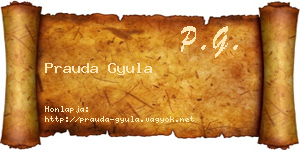 Prauda Gyula névjegykártya