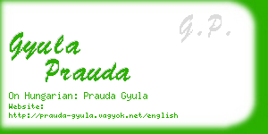 gyula prauda business card